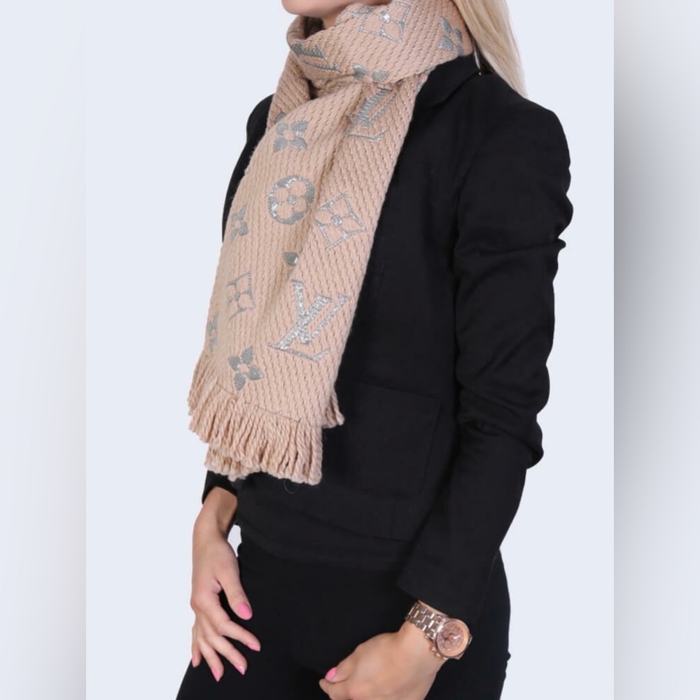 Louis Vuitton Light Pink Logomania Scarf